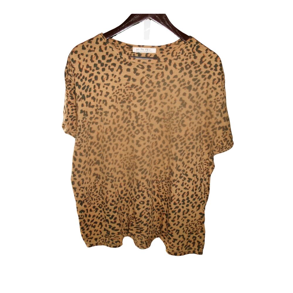 We The Free Free People Leopard Print Oversized T-Shirt Top Women's M
